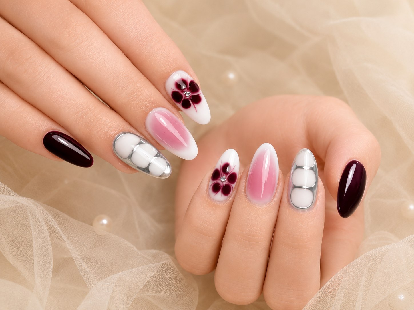 Flower Art Nageldesign bei Elly Nails in Frankfurt Ostend